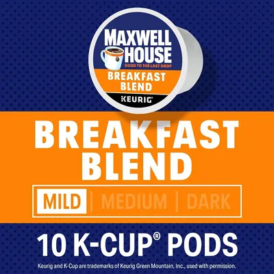 Maxwell House Breakfast Blend Coffee K-cup Pods